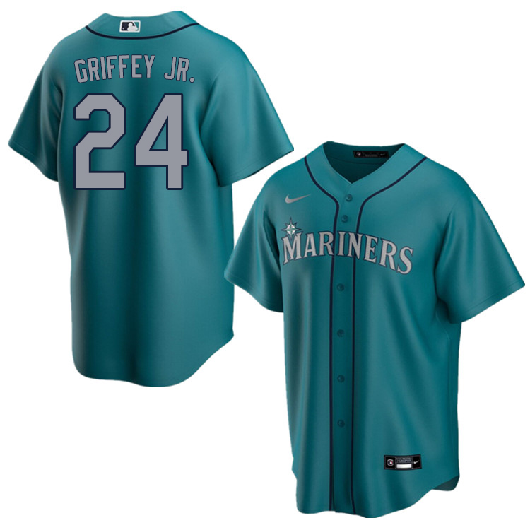 Nike Men #24 Ken Griffey Jr. Seattle Mariners Baseball Jerseys Sale-Aqua